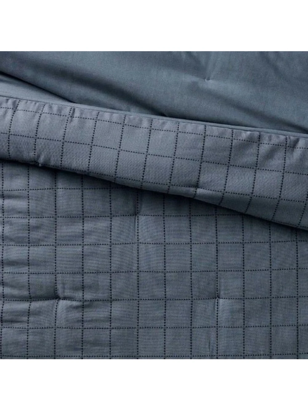 Studio McGee King Slate Blue Cotton Grid Quilt